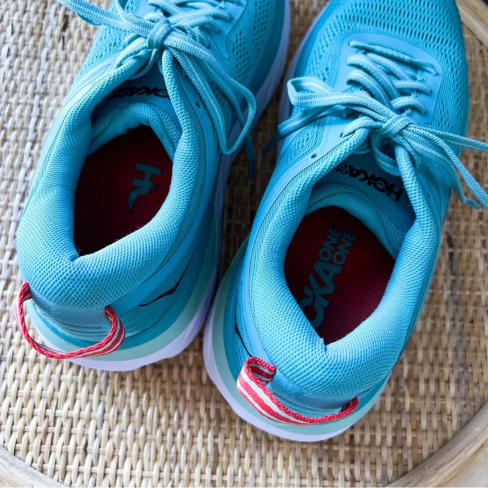 Hoka One One Bondi 7 Aquarelle Eggshell Blue Road-Running Sneakers Size 8.5 - Picture 6 of 8